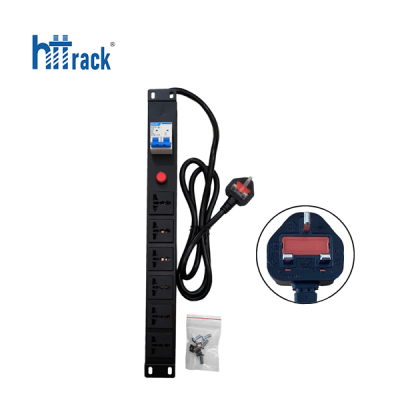 Thanh nguồn PDU Universal 6 Port - Phích cắm UK 3 Chấu
