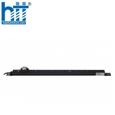 Thanh Nguồn PDU 12 ổ cắm UNIVERSAL, 16A, 250V, MCB đôi (2 cực) - VRP112-MCB16