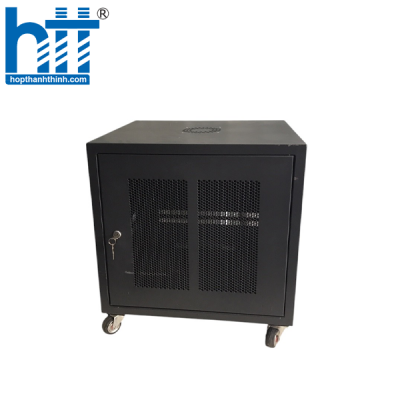 Tủ mạng Teka Rack 10U D500 Màu Đen Cửa Lưới Bánh Xe.